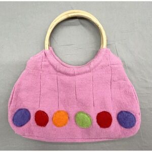 Rising Tide Purse Handbag Pink Cotton Snap Nepal Boho Whimsy Coastal Beachy